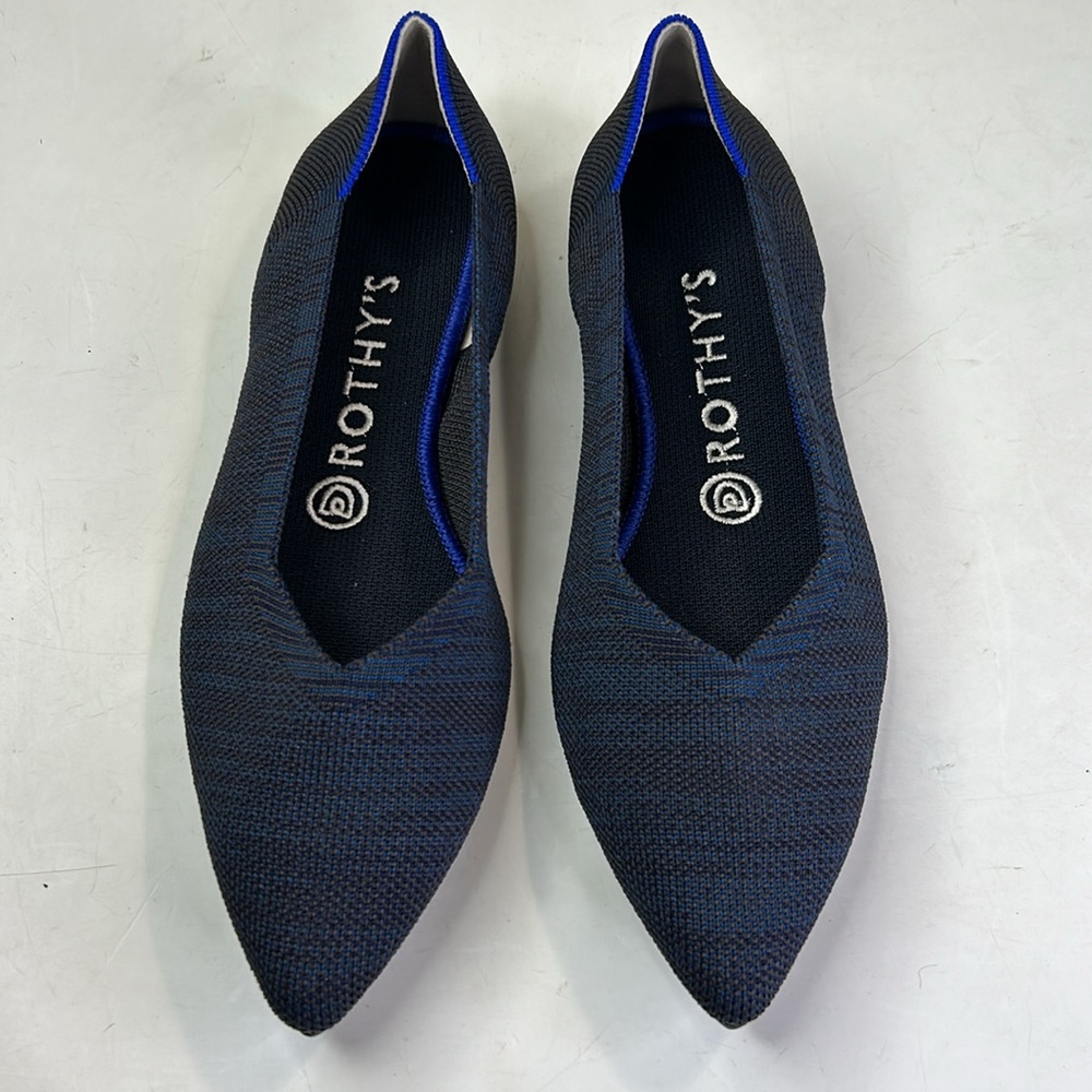 Rothy's Navy Blue Pointed-Toe Flats
